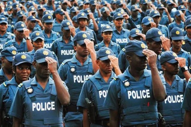 South African police officers
