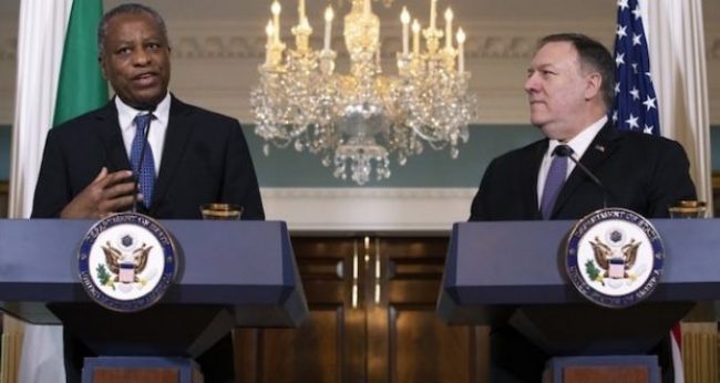 Goeffrey Onyeama and Mike Pompeo