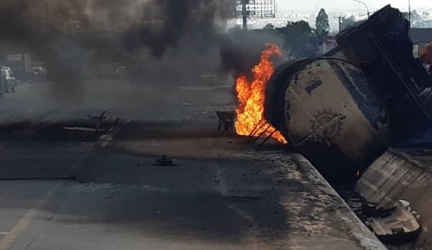 Photo News: Mother, Child Die In Petrol Tanker Explosion In Anambra, Over 40 Buildings Destroyed
